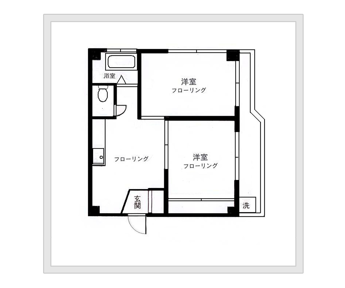 2階・3階・4階1室 間取り図