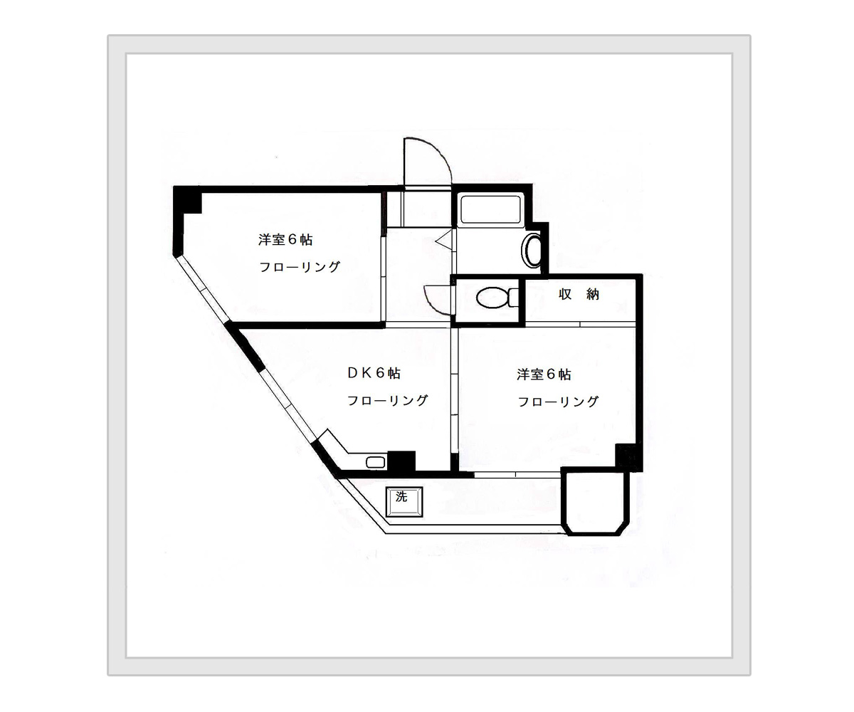 2階・3階・4階1室 間取り図