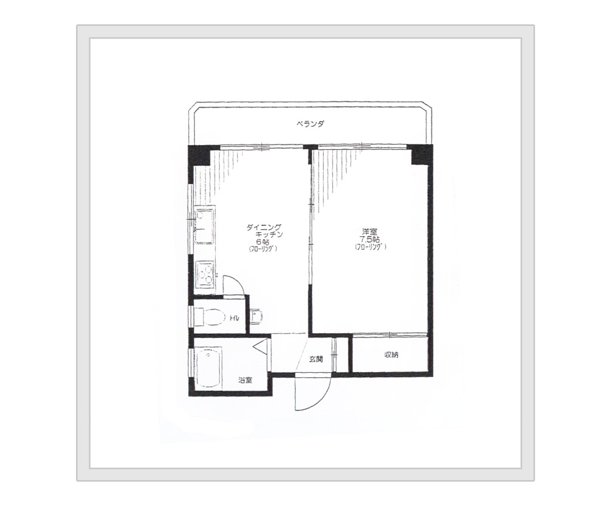 2階・3階・4階1室 間取り図